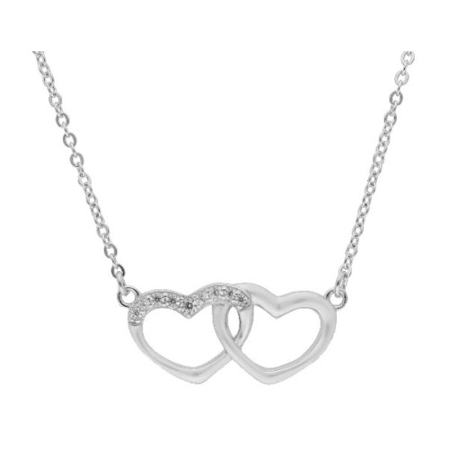 Colgante corazón plata y circonitas - LAD7064CL