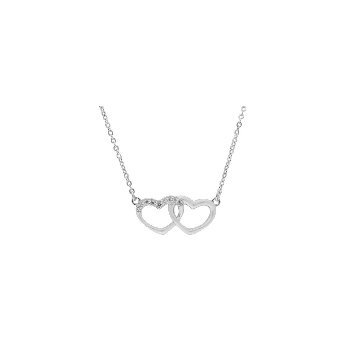 Colgante corazón plata y circonitas - LAD7064CL
