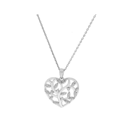 Colgante corazón plata y circonitas - LAD7073CL