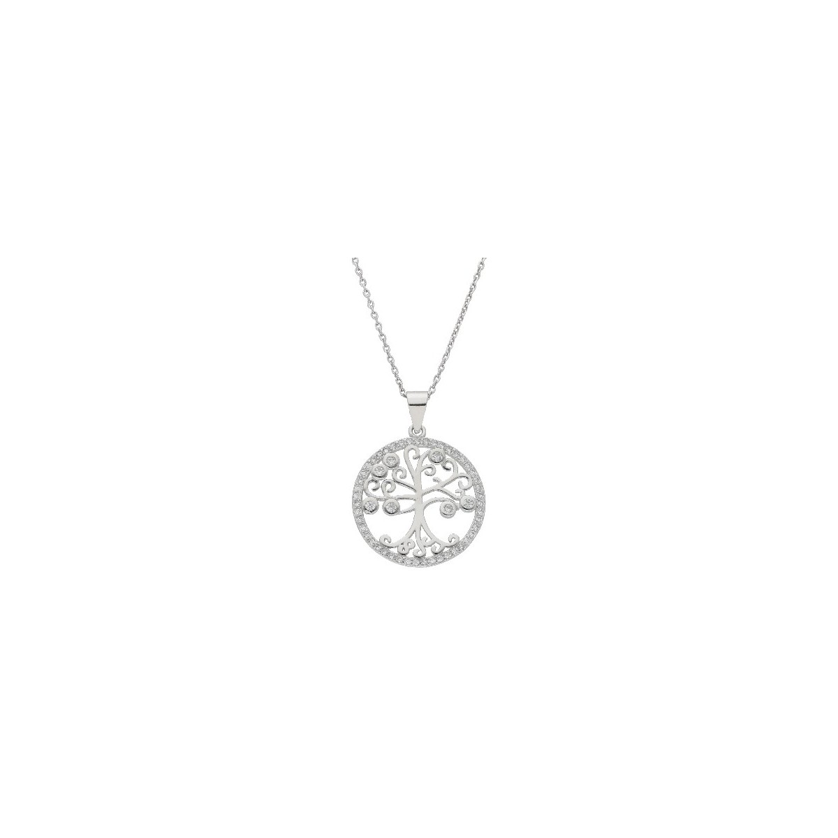 Colgante árbol vida plata y circonitas - LAD4648CL