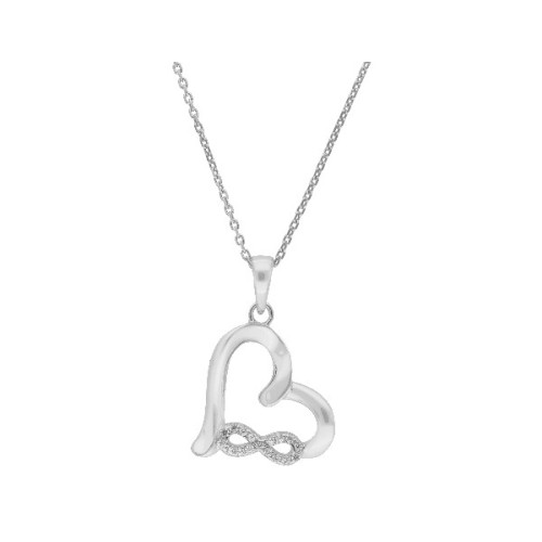 Colgante corazón plata y circonitas - LAD7059CL
