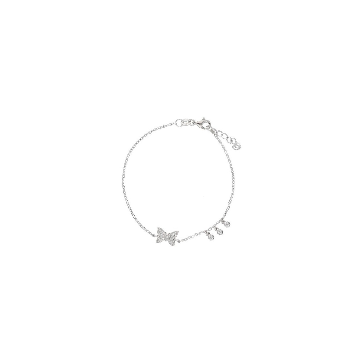 Pulsera mariposa plata y circonitas - LAD2574BR