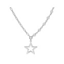 Collar plata estrella y perlas - LAF6278CL