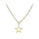 Collar estrella plata y perlas - LAF6278CL-D