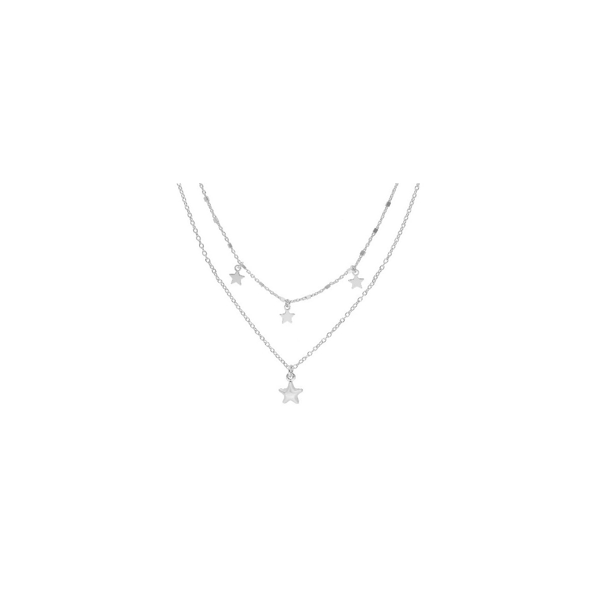 Collar estrellas plata - LAF6282CL