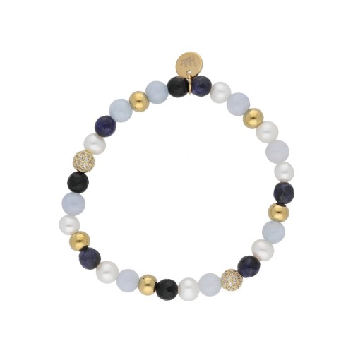 Pulsera acero y piedras naturales - SHA008