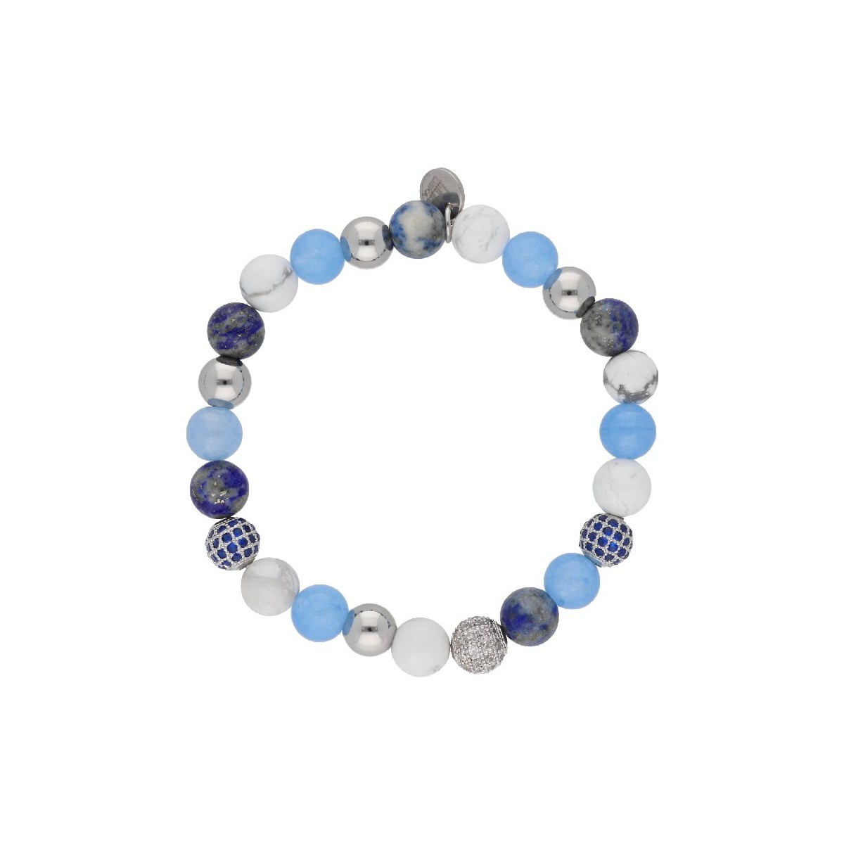 Pulsera acero y piedras naturales 8mm - SHA120
