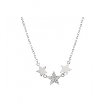 Collar estrellas plata y circonitas - LAD2584CL