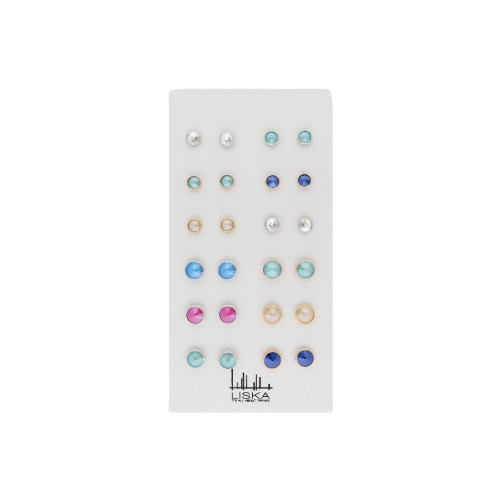 12 ptes plata y cristales Liska - LSW4174PACK