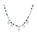 Collar estrellas plata, piedras y perlas - LAF6303CL