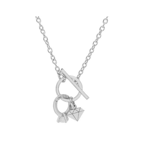 Collar anillo y diamante plata - LAF6310CL