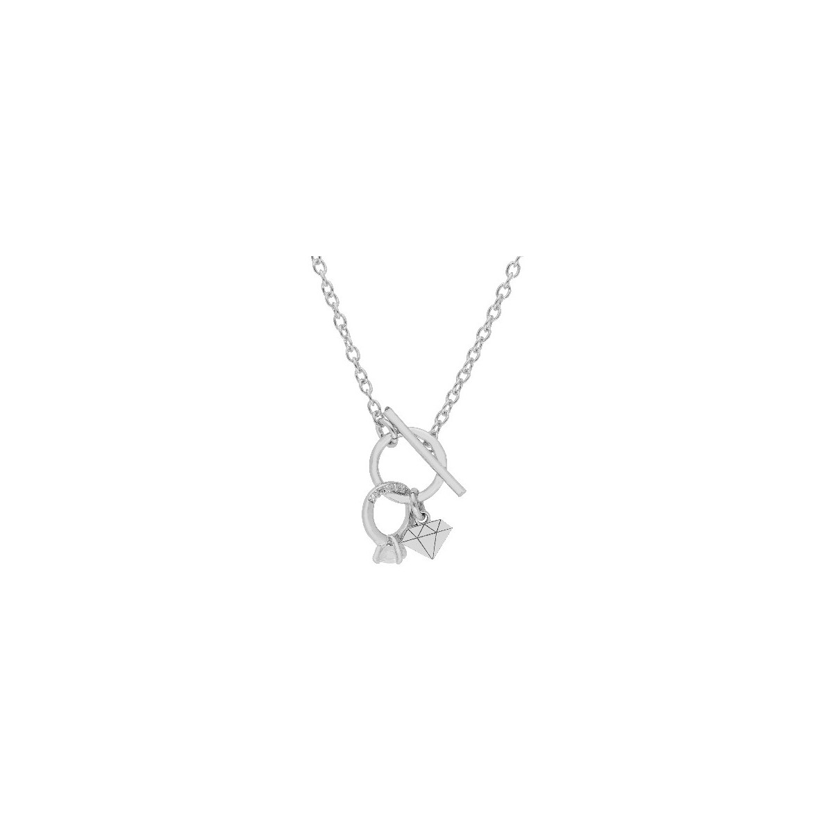 Collar anillo y diamante plata - LAF6310CL