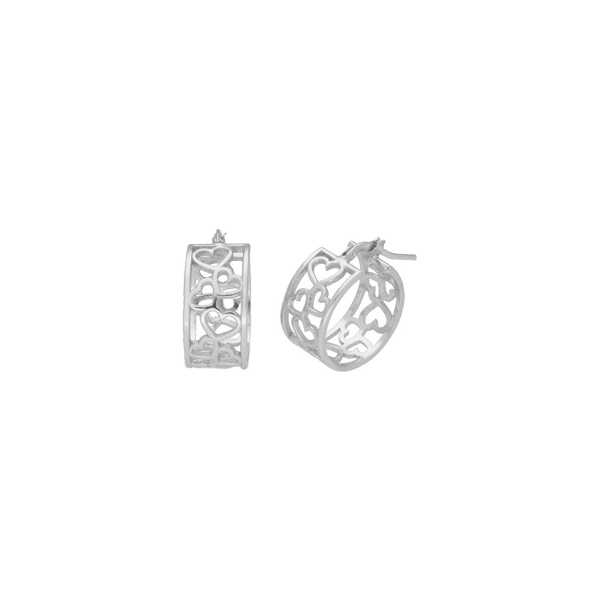 Pendientes corazones plata 15mm - LAF6317A