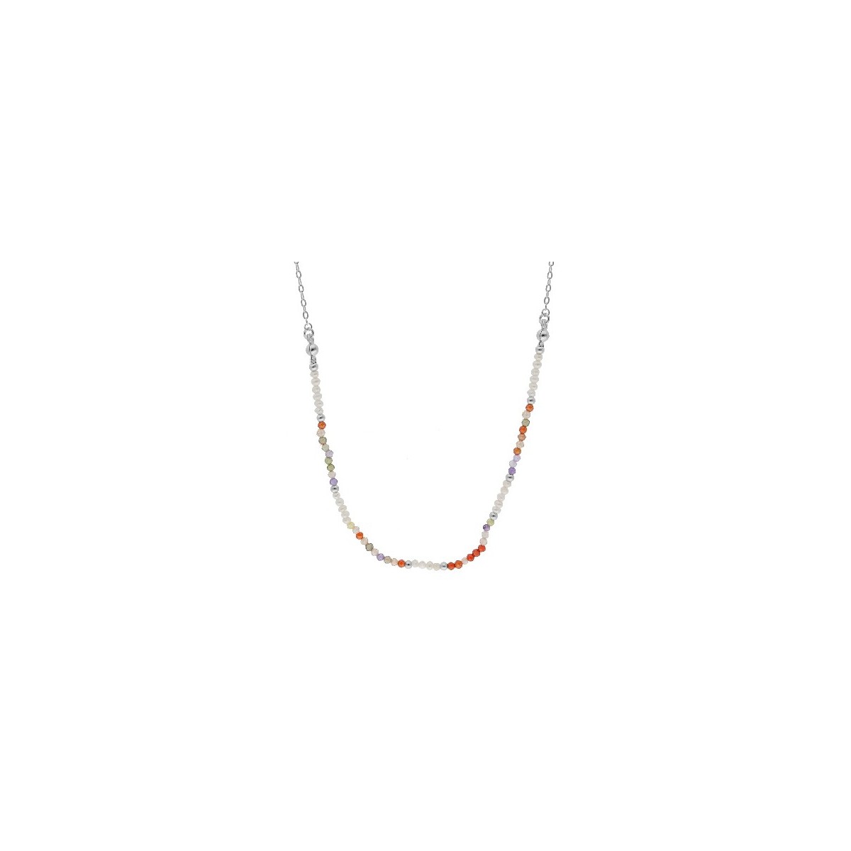 Collar plata y piedras - ML06CL