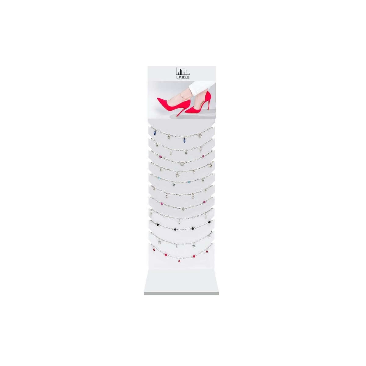 Pack 15 Tobilleras plata y Liska - LSW0116TBPACK