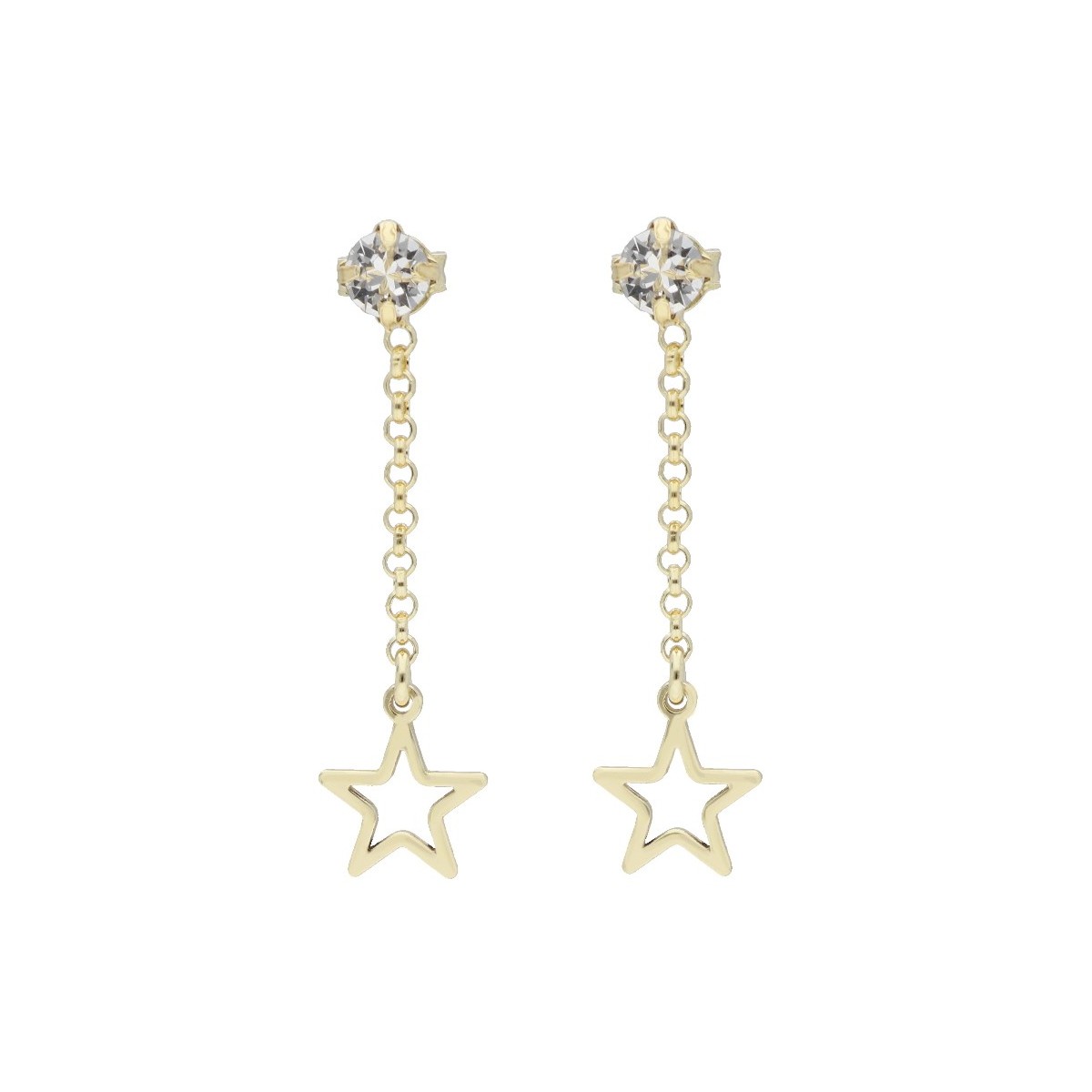 Pendientes estrella plata y circonitas - LSW4336A-D