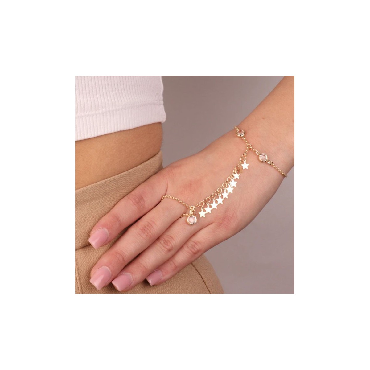 Baciamano estrella plata y Liska Crystal - LSW4344BM-D