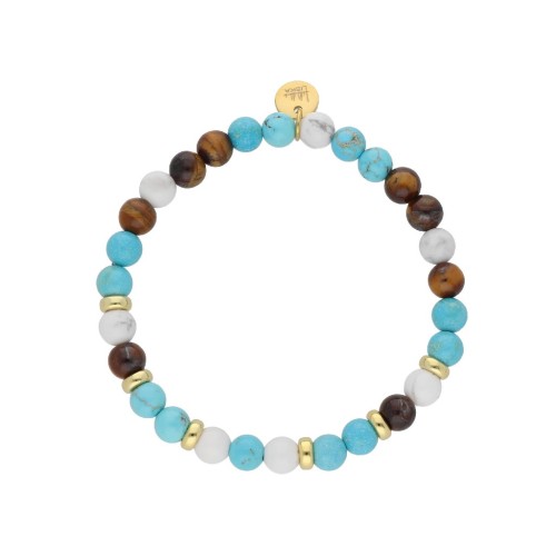 Pulsera acero y piedras naturales - SHA085