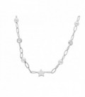 Collar estrella plata, perlas y circonitas - LAF6339CL