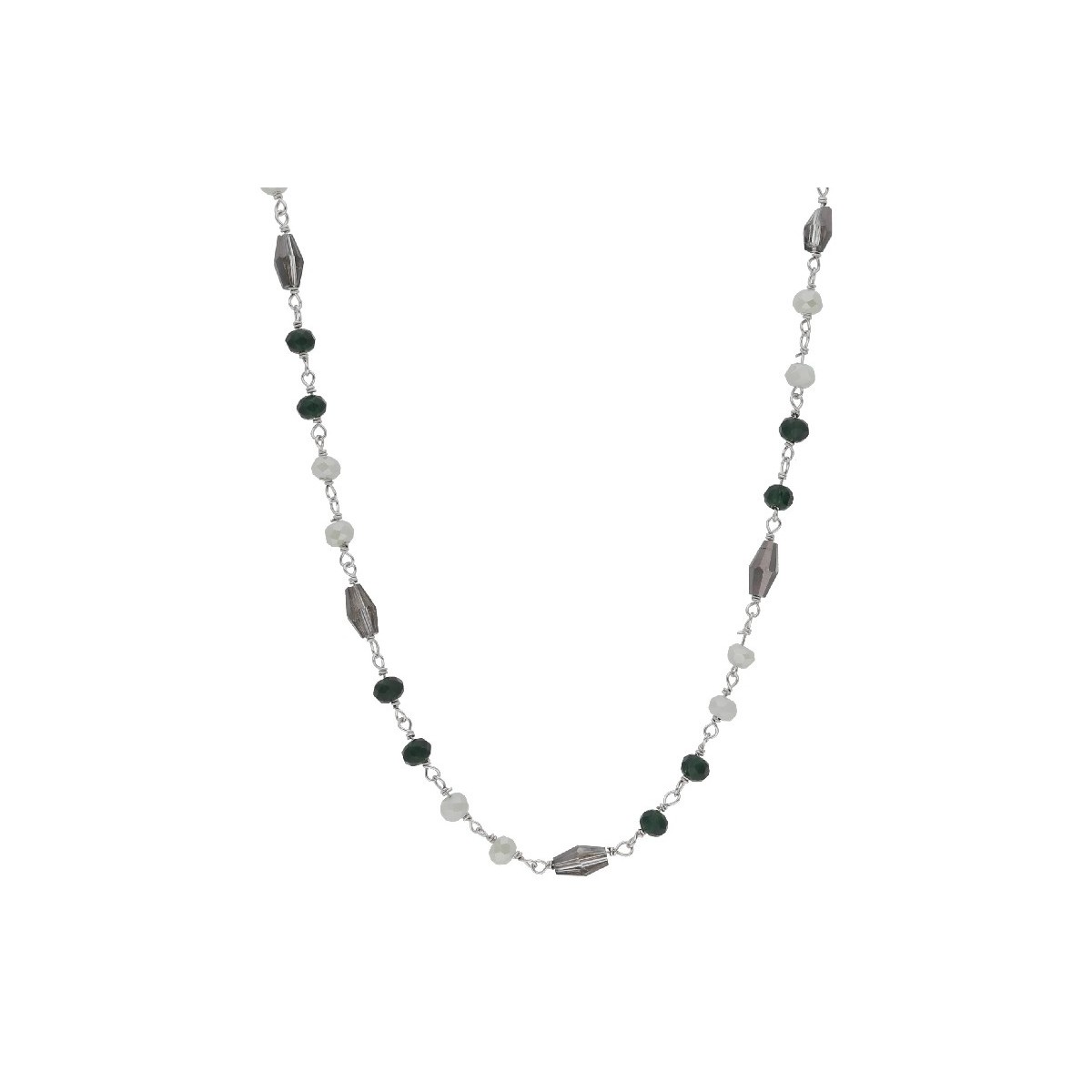 Collar plata y piedras - LAF6335CL