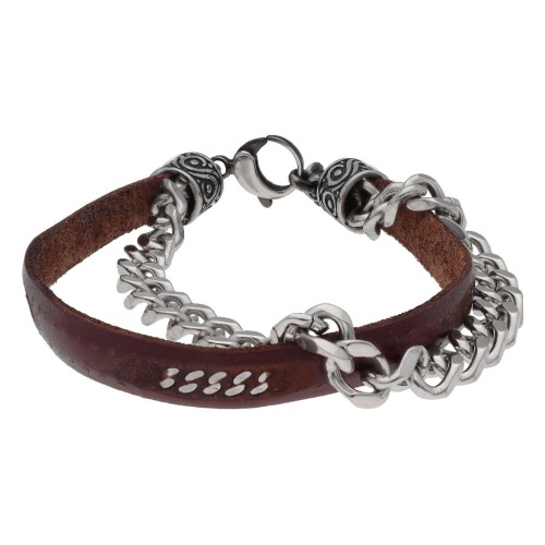 Pulsera piel y acero - RB146BR-M