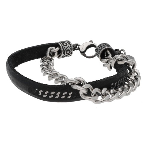 Pulsera piel y acero - RB146BR-N