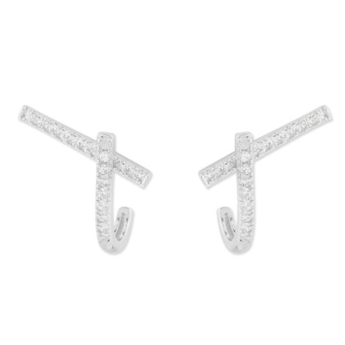 Pendientes plata y circonitas 12mm - MED241A