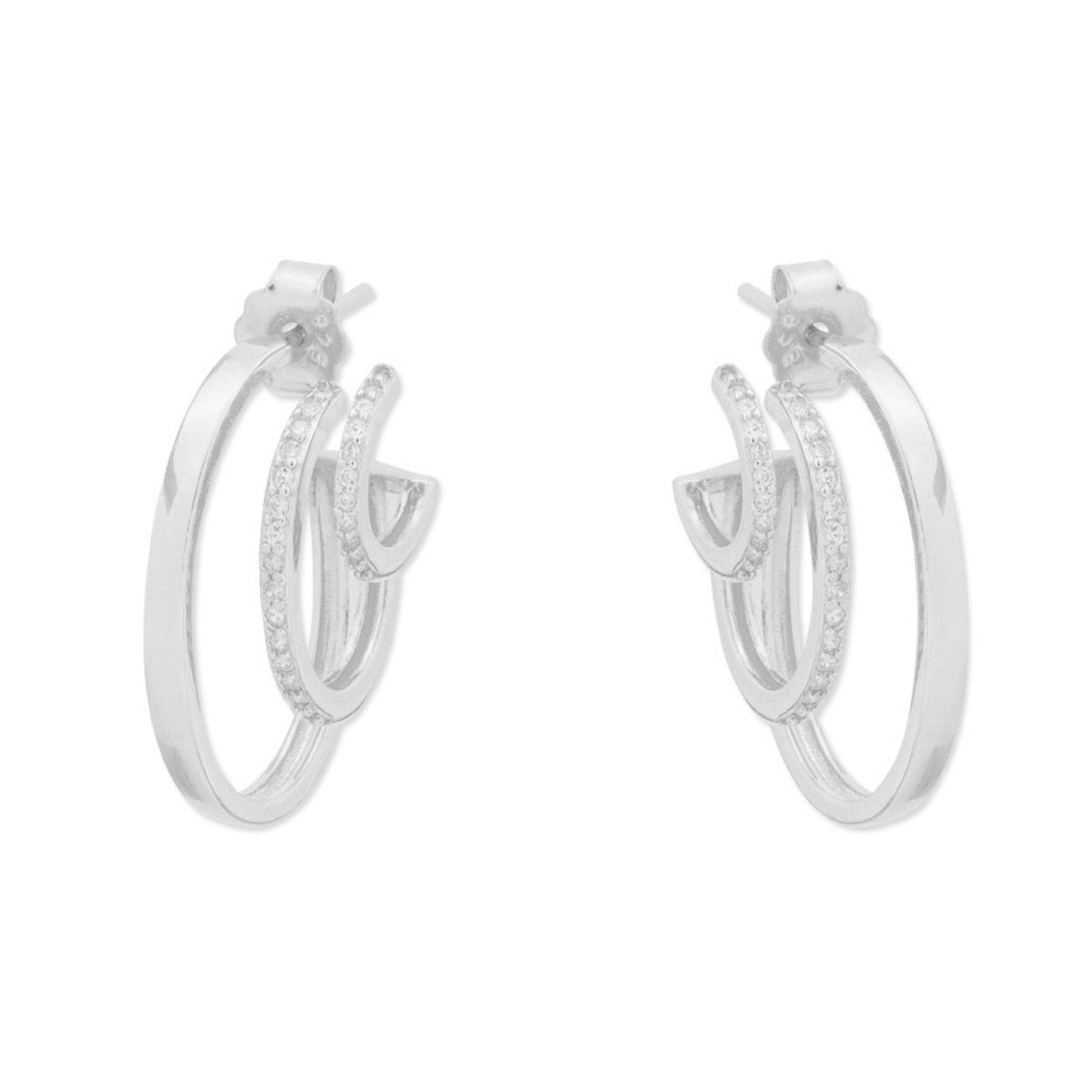 Pendientes plata y circonitas  - MED243A