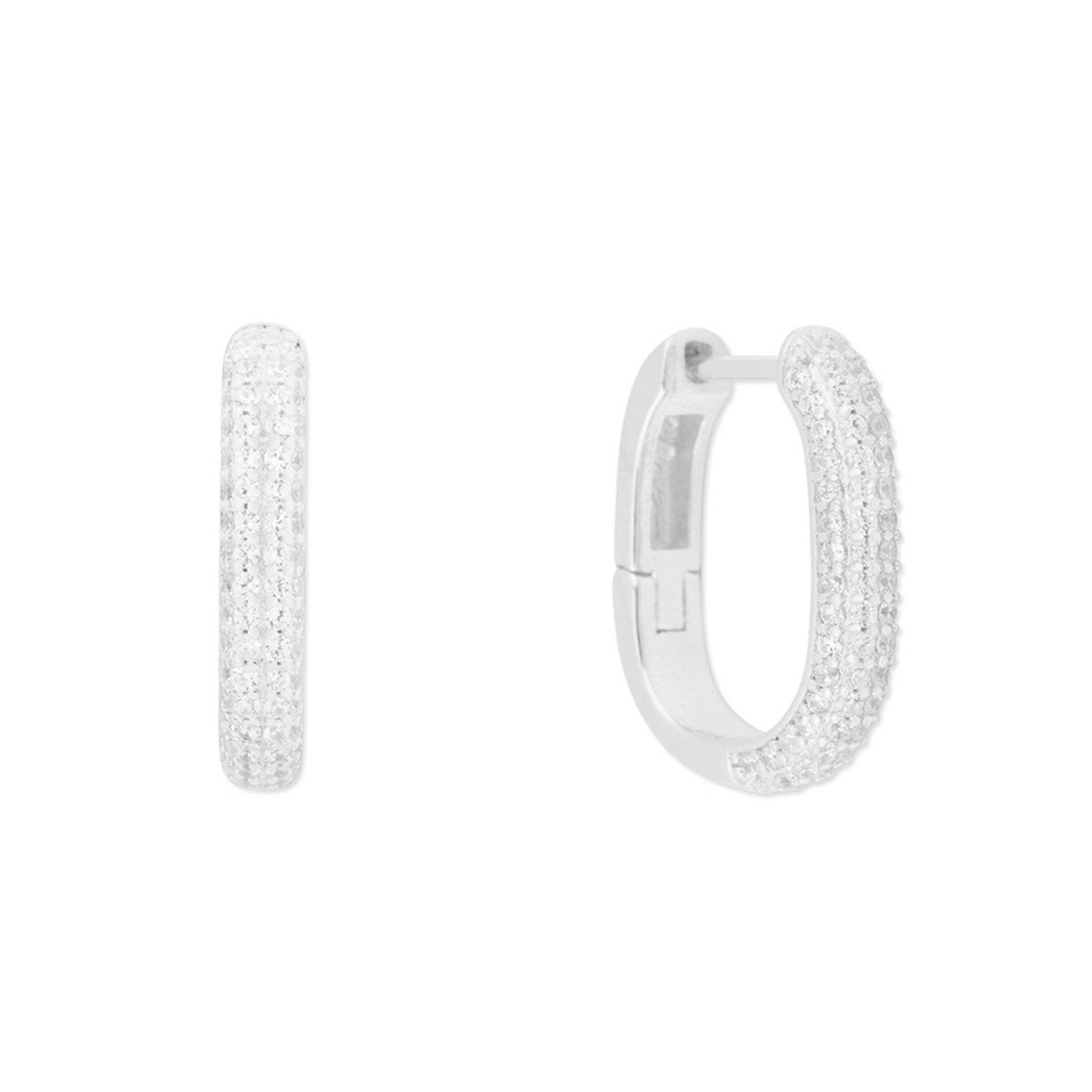 Pendientes plata y circonitas 15mm - MED233A