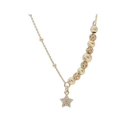 Collar estrella plata y circonitas - LAF6378CL-D