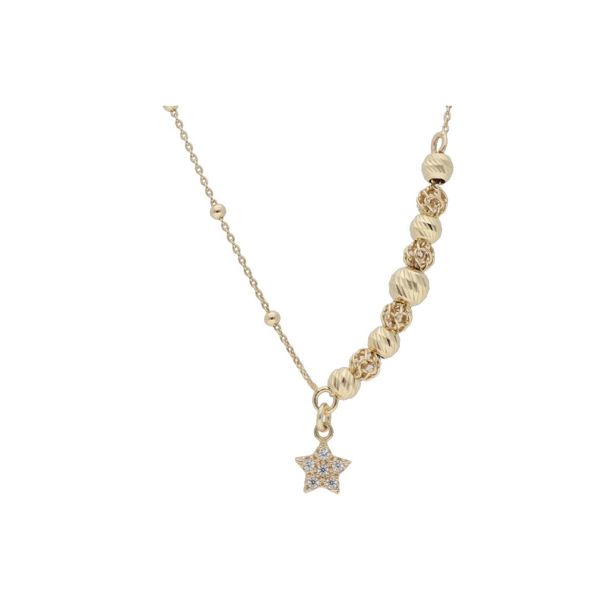 Collar estrella plata y circonitas - LAF6378CL-D