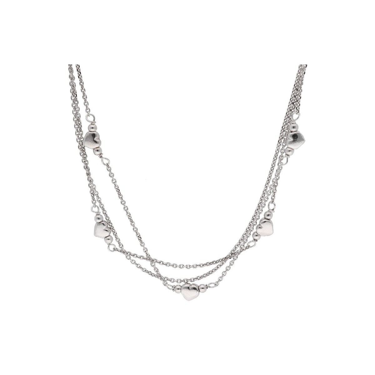 Collar corazones plata - LAF6356CL