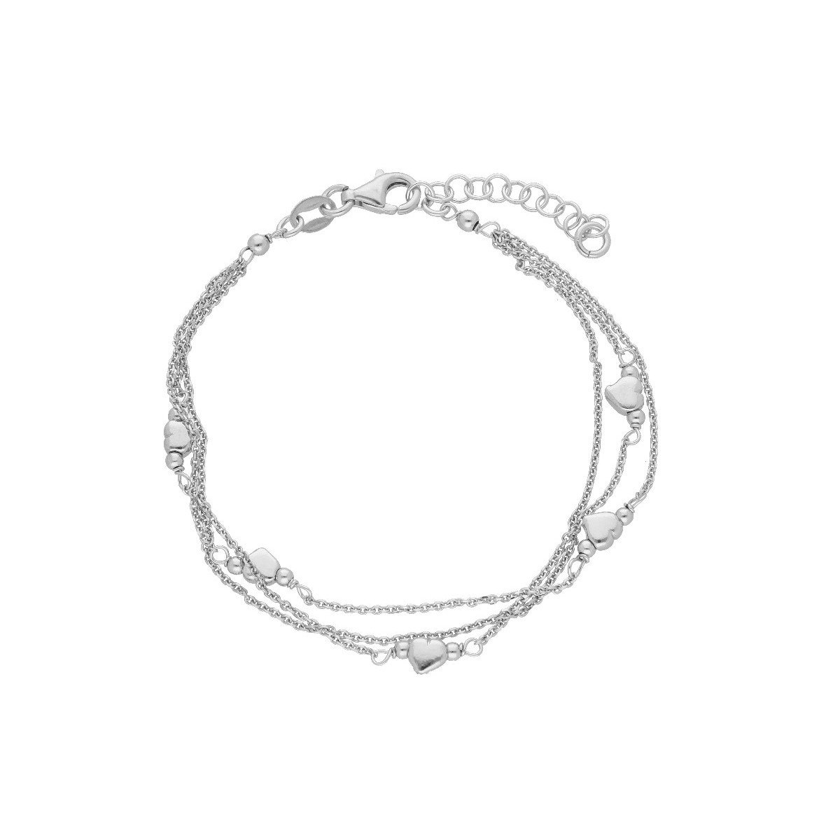 Pulsera corazones plata - LAF6356BR