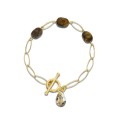 Pulsera plata, ojo de tigre y Liska Crystals - LSW0176BR