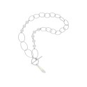 Collar plata, perlas y Liska Crystals - LSW0178CL