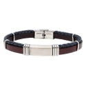 Pulsera acero y piel - 84BA1056