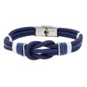 Pulsera piel, cuerda náutika y acero - 84BA1324