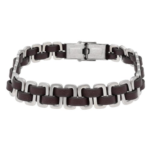 Pulsera piel y acero - 845BR1043-M