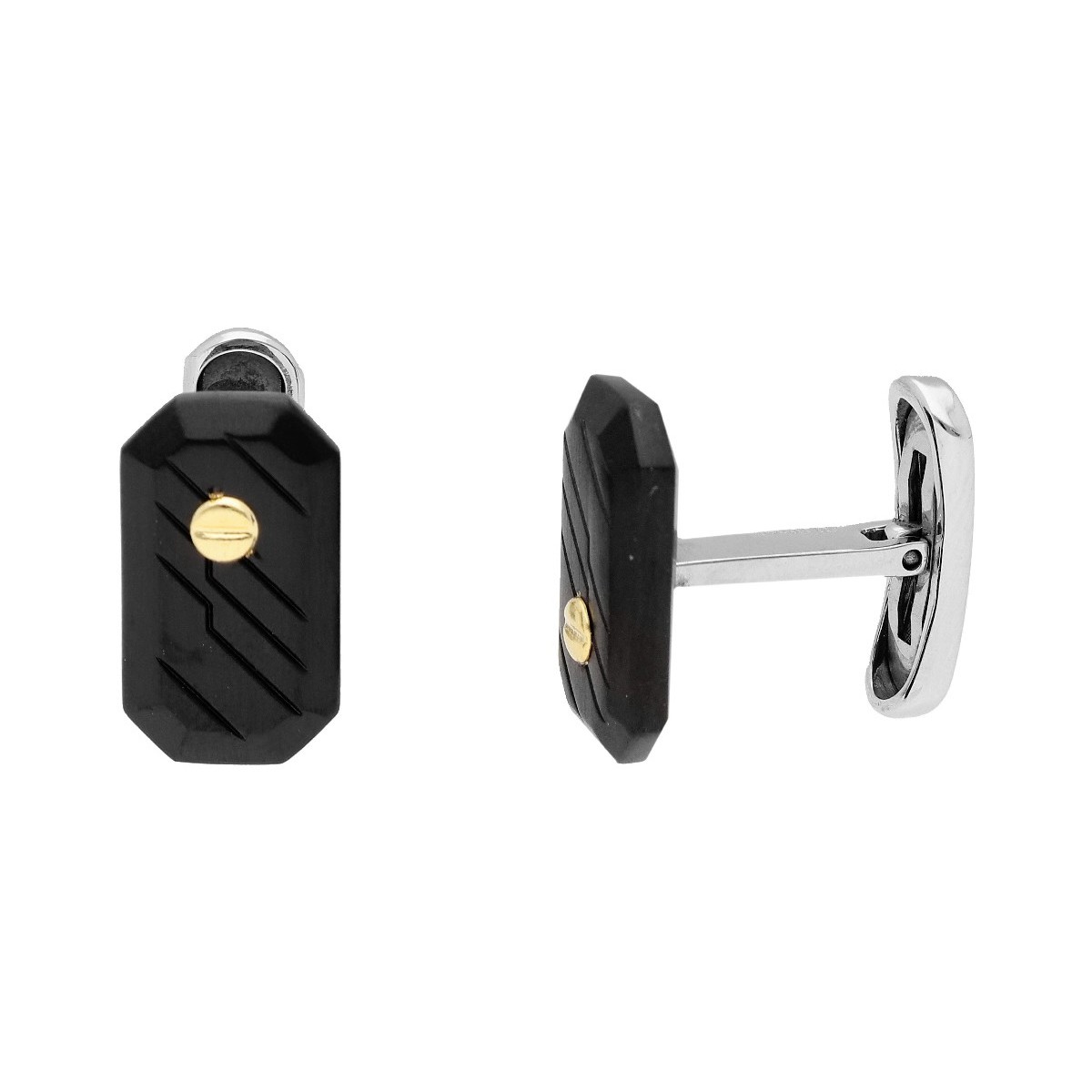Gemelos acero y oro - GOLD207GE