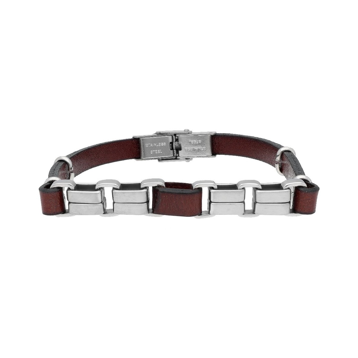 Pulsera piel y acero - 84BA1337-PM