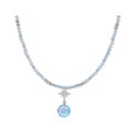 Collar plata y Liska Crystals - LSW0172CL-AQ