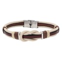 Pulsera piel, cuerda náutika y acero - 84BA1323