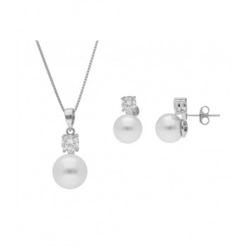 Conjunto perlas, plata y circonitas - LAD1194C