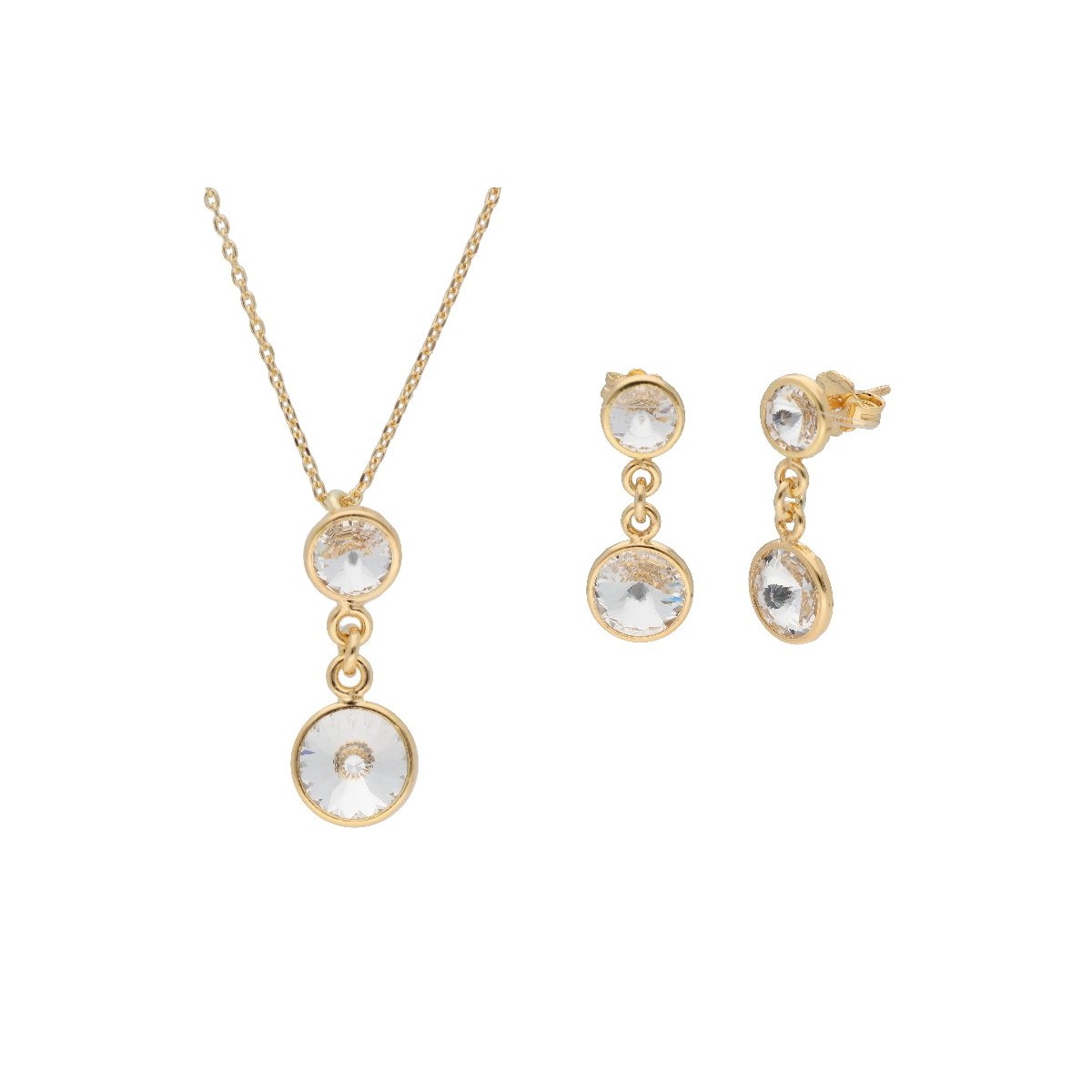 Conjunto plata y Liska Crystals - LSW3228C-D