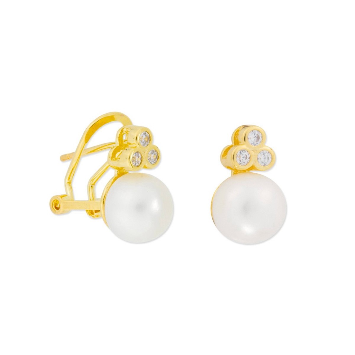 Ptes plata, perlas y circonitas 7mm - MED275A-D