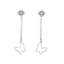 Pendientes mariposas plata y circonitas - LSW4337A