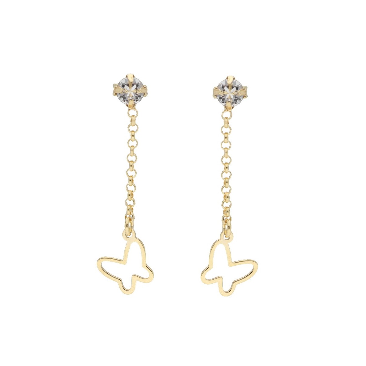 Pendientes mariposas plata y circonitas - LSW4337A-D