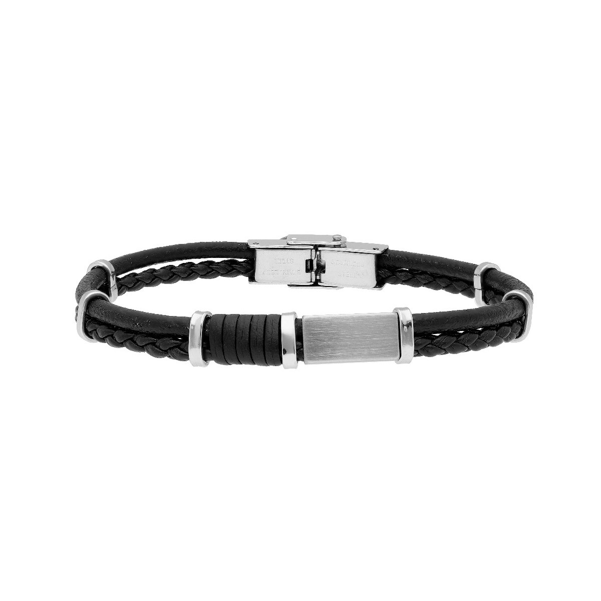 Pulsera piel y acero - 84BA1504