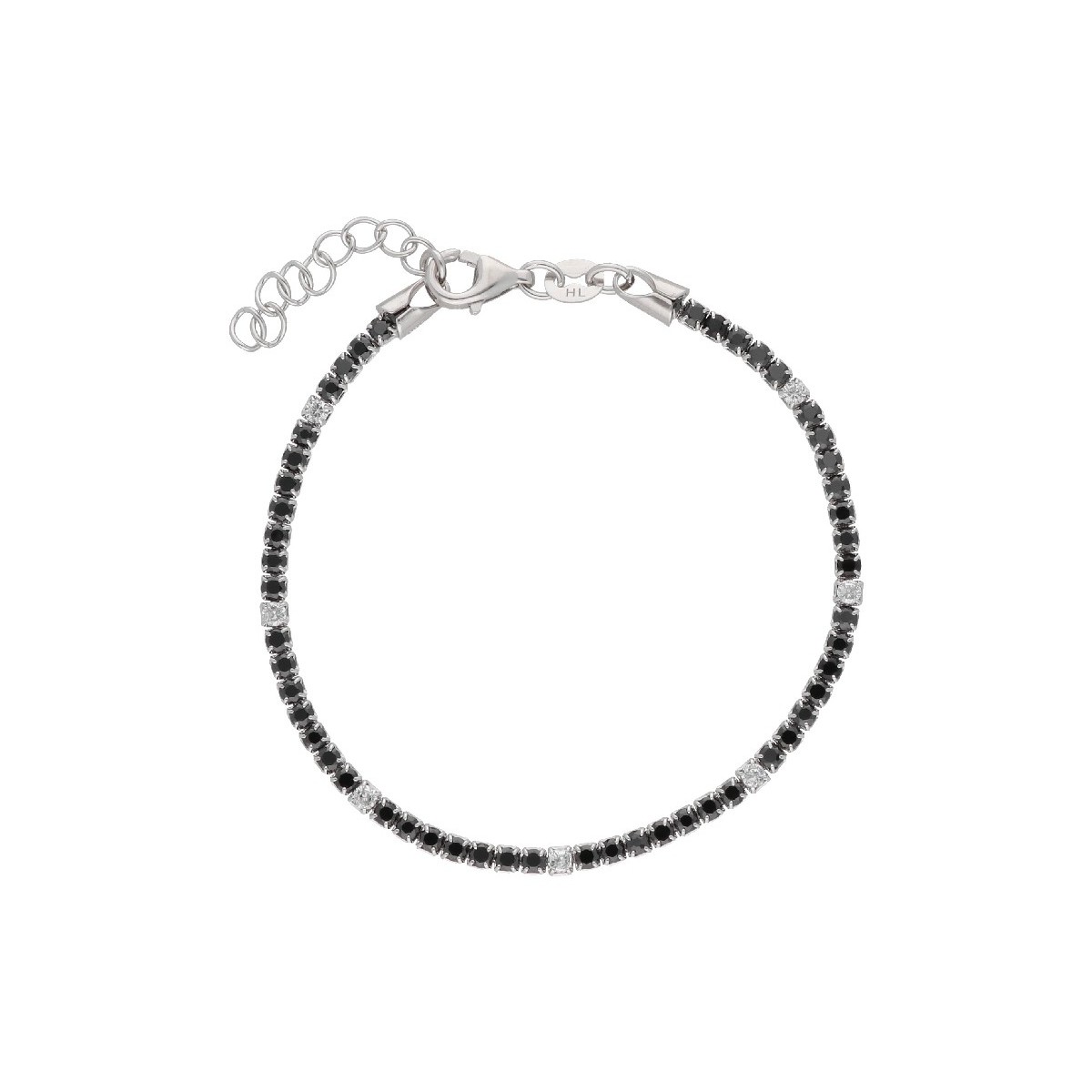 Pulsera plata y circonitas - LAD1074BR-7NB