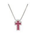Colgante cruz plata y circonitas - LAD1206CL
